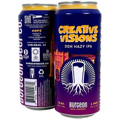 Burgeon Creative Visions DDH Hazy IPA 4pk Cans