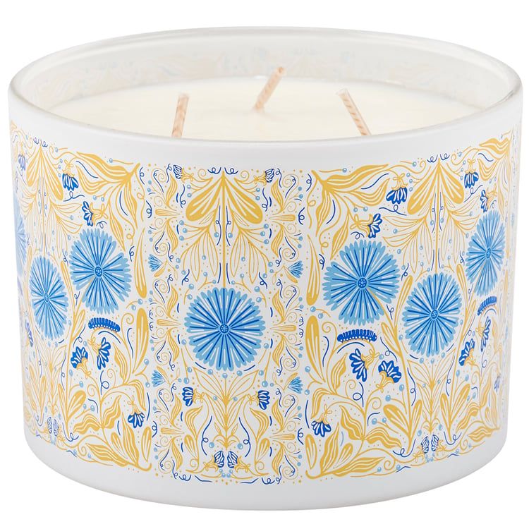 Caterpillar Floral Candle