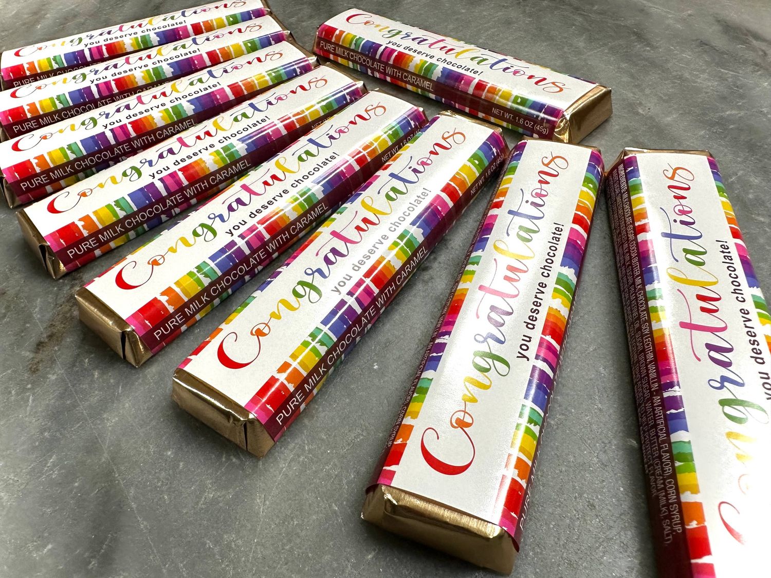 O'Shea's Chocolate Bar "Congratulations" Caramel W/Gold Wrapper