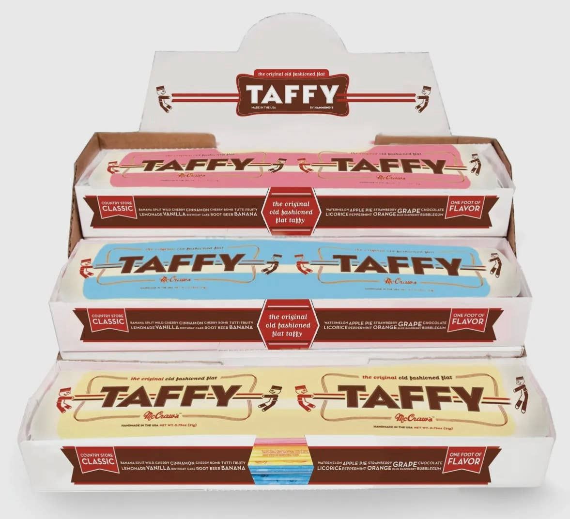 O'Shea's Nostalgic 1908 Original McGraw Jumbo Flat Taffy Variety