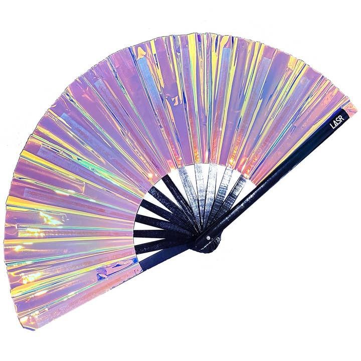 Electric Storm Iridescent Fluid Rave Fan