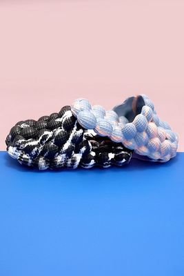 JOSSLYN Non Slip EVA Bubble Cloud Slides - Black/White / Large