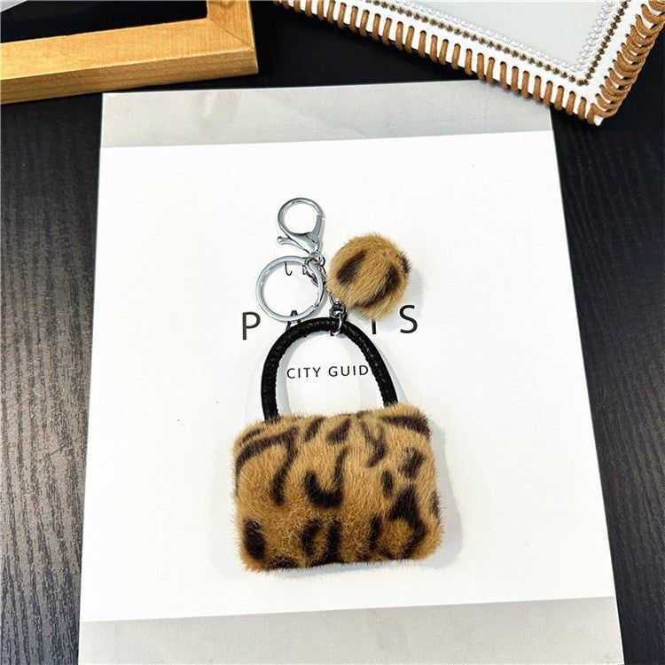JOSSLYN Mini Designer Bag Animal Keychain Bag Charm - Brown