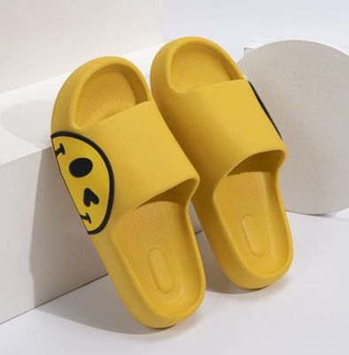 JOSSLYN Non Slip EVA Comfy Happy Cloud Slides - Yellow / Medium