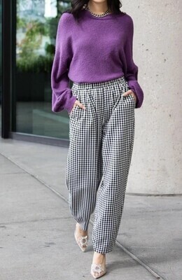 .P.Cill Black &amp; White White houndstooth pants