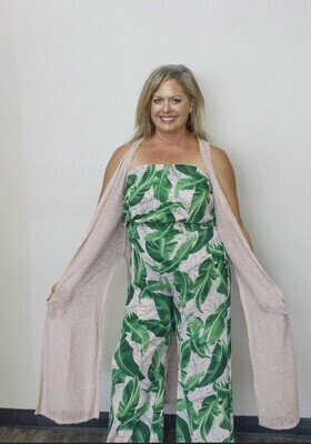 .P.Cill Green multi floral strapless jumper