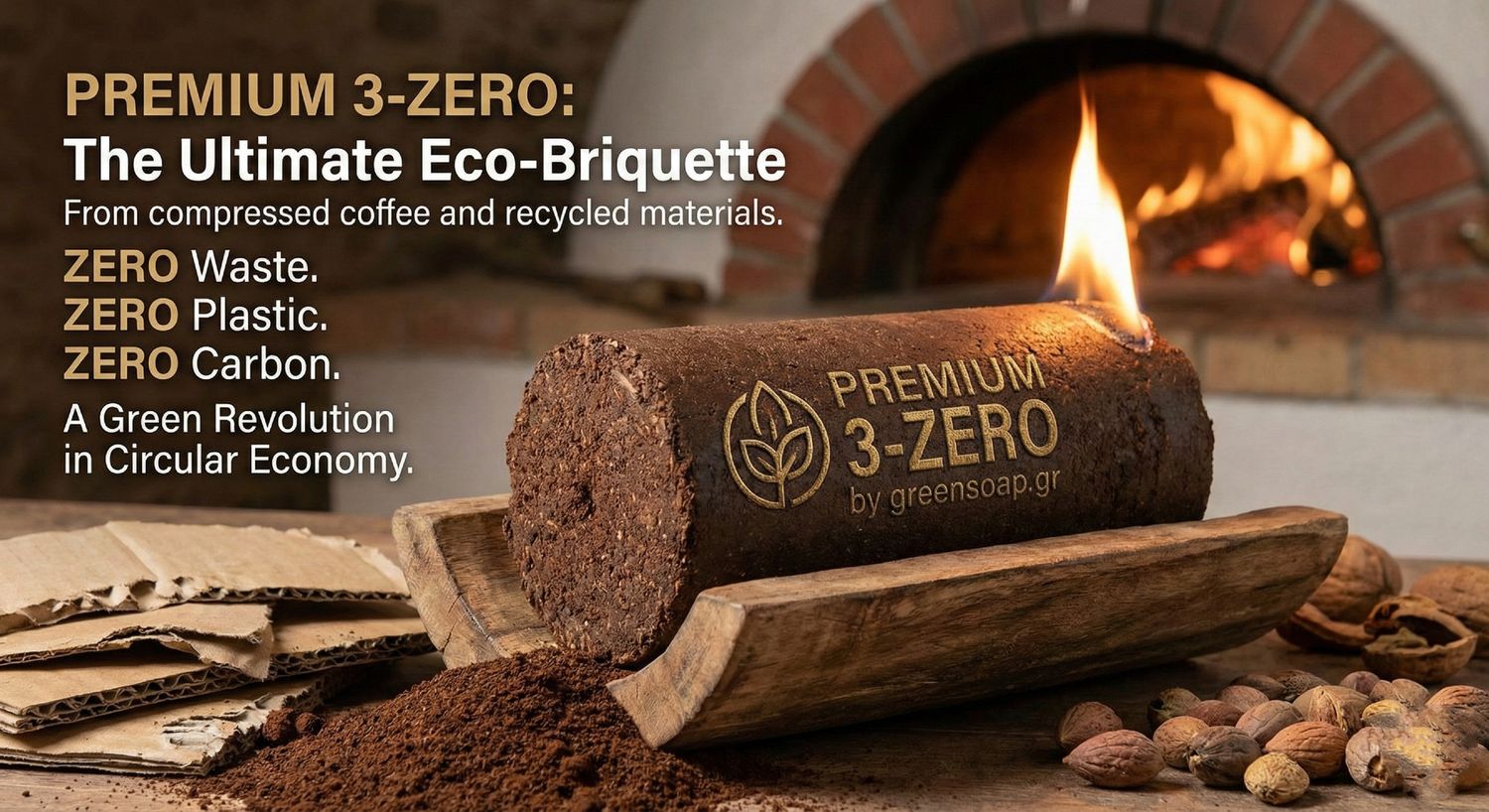 Οικολογική Μπρικέτα "Premium 3-Zero" (Χαρτοκιβώτιο 9kg)