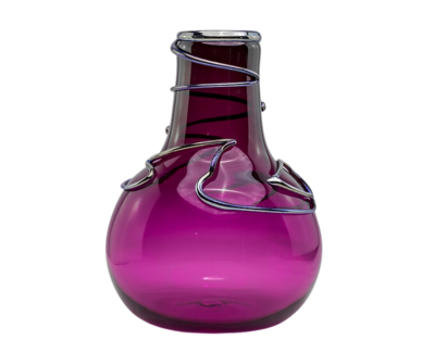 Fuscia Hieroglyphic Necked Vase