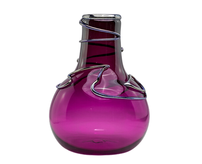 Fuscia Hieroglyphic Necked Vase