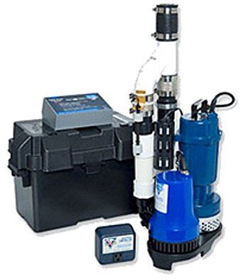 Combination Primary and Battery Backup Sump Pump System 1/3hp