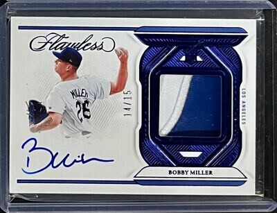 2023 Bobby Miller #FSMBM Flawless Autographed Rookie RPA Patch #14/15