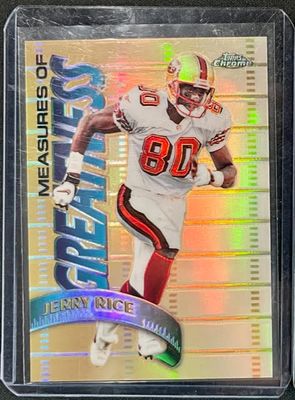 1998 Jerry Rice #MG3 Topps Chrome Measures Of Greatness Refractor