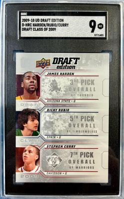 2009-10 Stephen Curry, James Harden, & Rubio Draft Edition Draft Class RC Rookie SGC9 #5771403