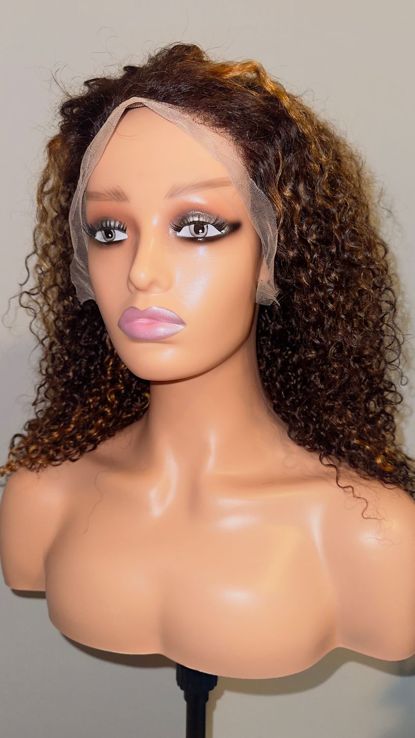 Peruvian Jerry Curls, 18”  HD lace 13x4