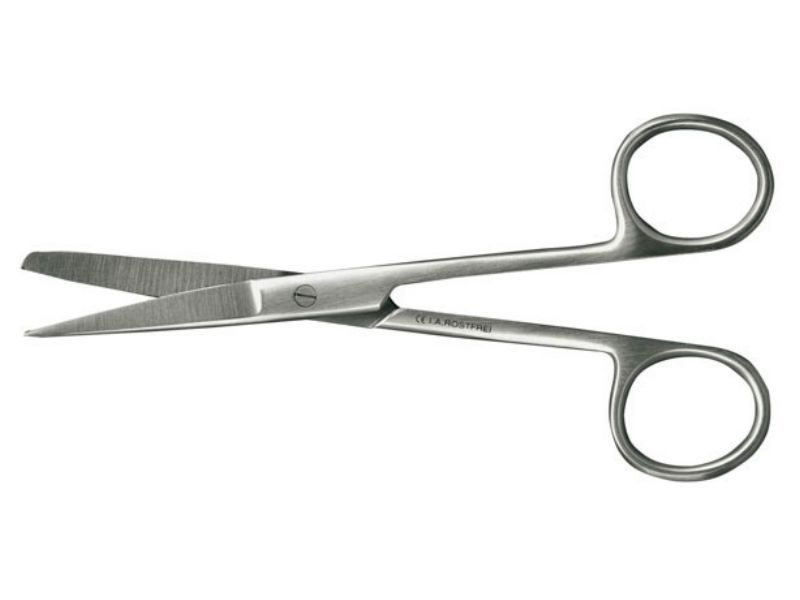 Schere gerade spitz stumpf rostfrei 14 cm