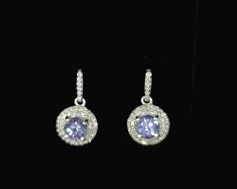 51174 White Gold Diamond & Tanzanite Earrings
