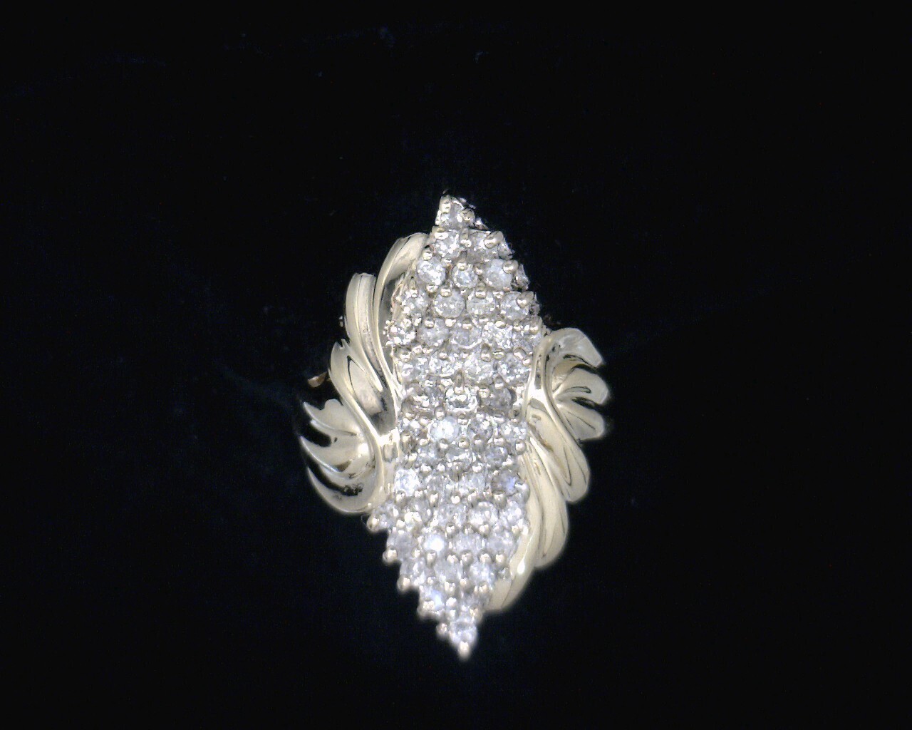 56570 Yellow Gold Diamond Waterfall Ring