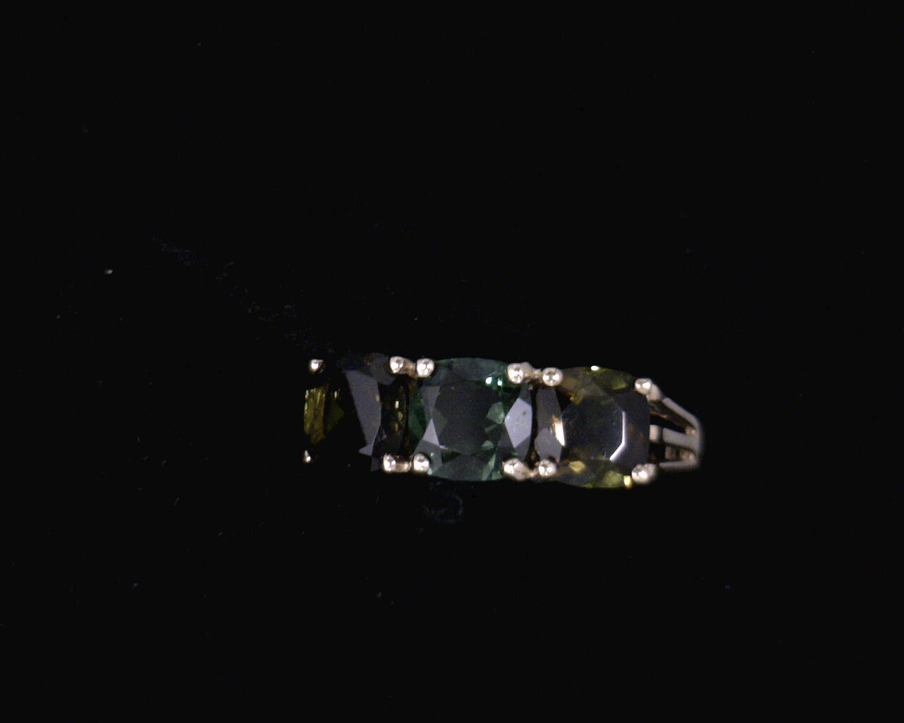 51680 Yellow Gold & Green Tourmalines Lady's Ring