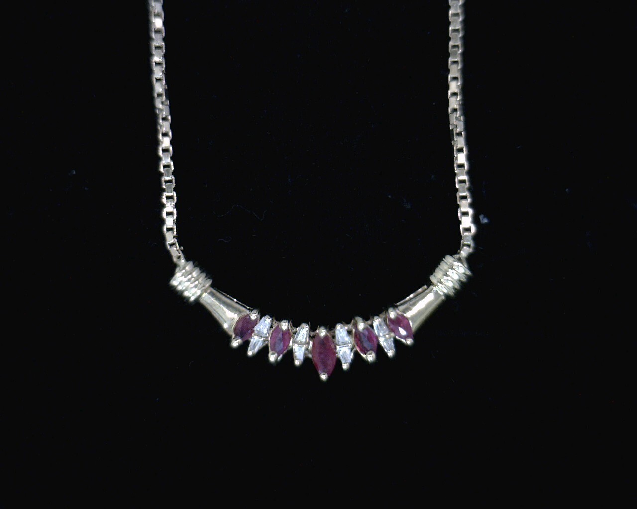 56244 Yellow Gold Lady's Diamond & Ruby Necklace