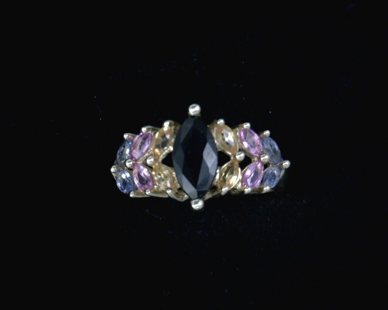 52395 Yellow Gold Mutli-Colored Sapphires Lady's Ring