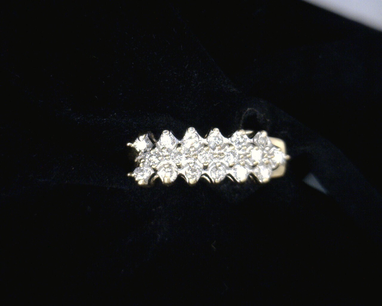 54681 Yellow Gold Diamond "J" Hoop Earrings