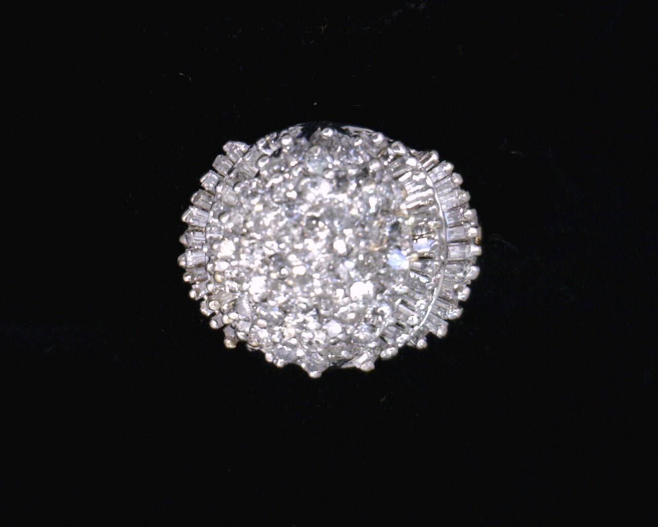 61056 Yellow Gold Diamond Cluster Ring