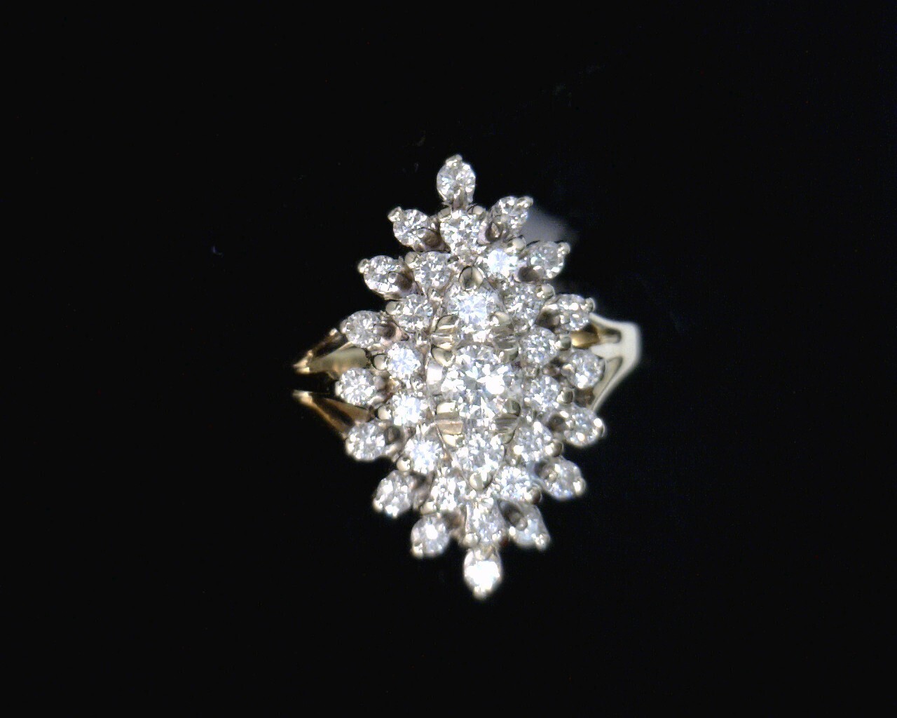 51363 Yellow Gold Lady's Diamond Cluster Ring