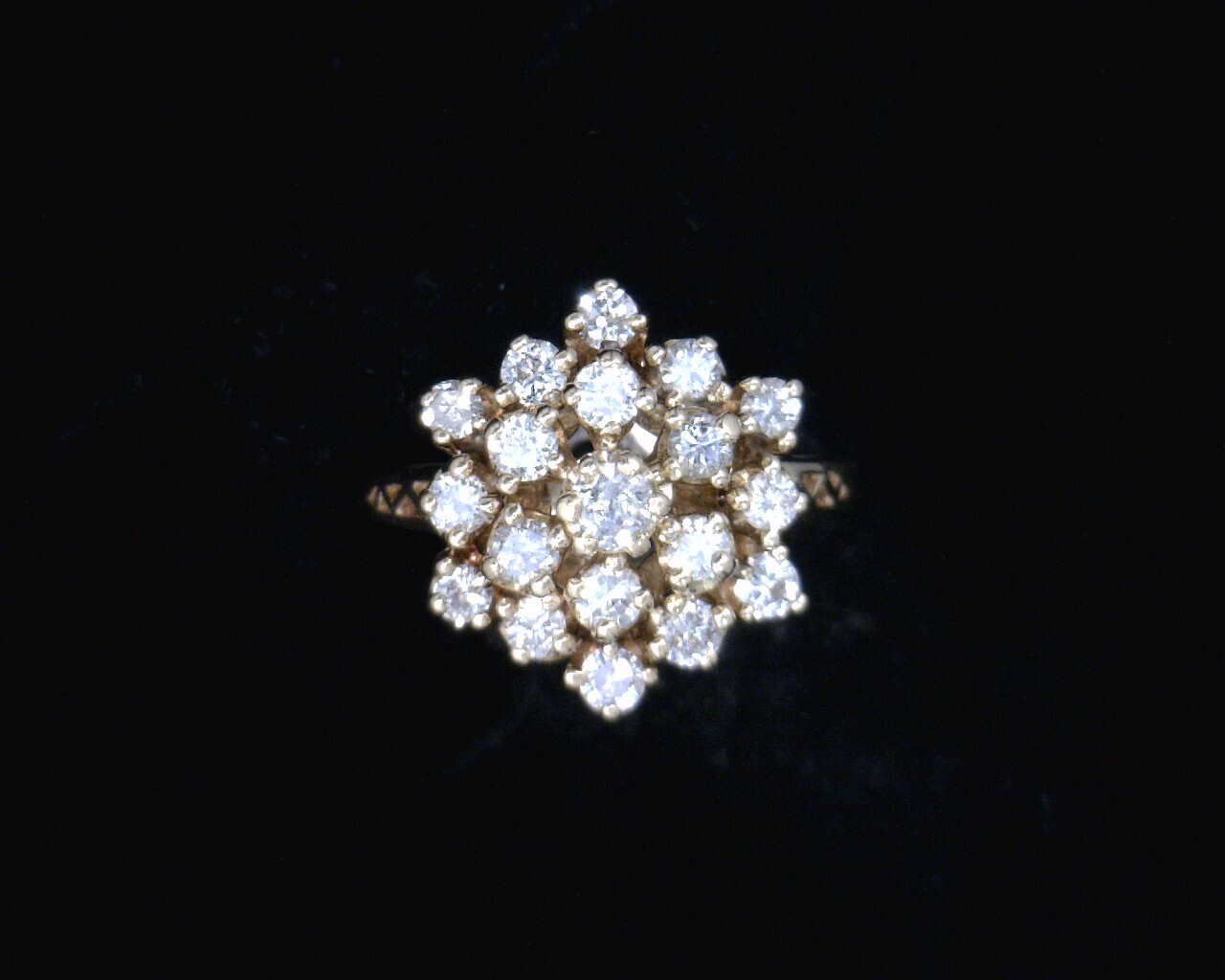 55683 Yellow Gold Lady's Diamond Cluster Ring