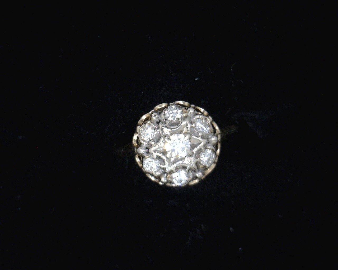 54851 Yellow Gold Lady's Vintage Cluster Ring