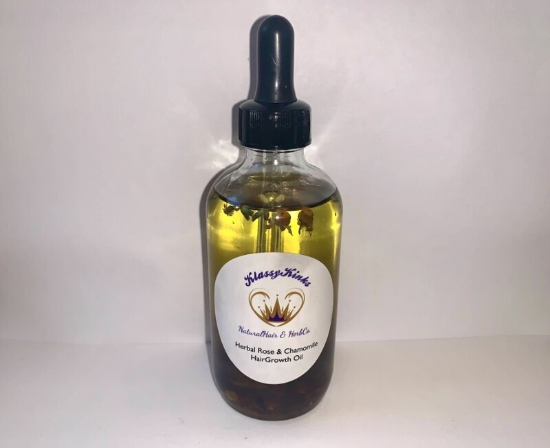 Herbal Rose &amp; Chamomile Hair Growth Oil 4oz