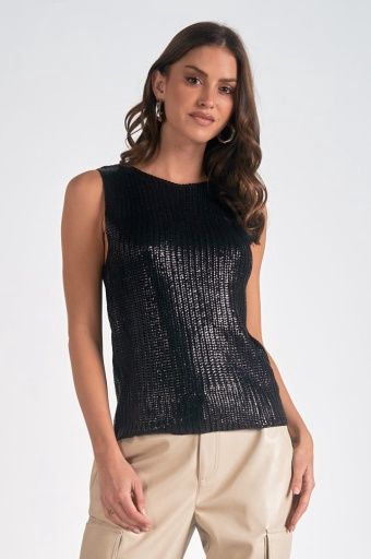 Glitter Tank Top Black