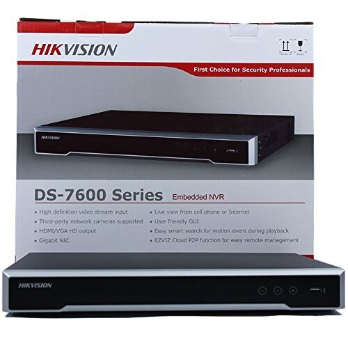 Hikvision DS-7616NI-I2/16P 16CH 16POE Résolution 12Mp 16CH PoE NVR pour caméra IP Support audio bidirectionnel et alarme entrée/sortie