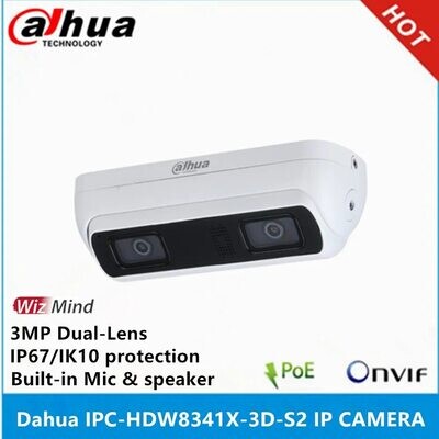Dahua IPC-HDW8341X-3D-S2 3MP WizMind Dual-Lens Network WizMind Camera built-in MIC and SPK ip camera