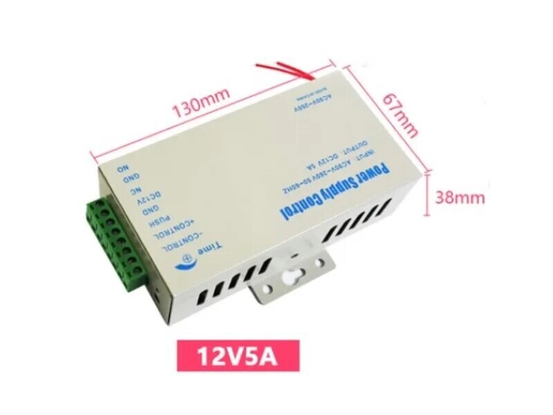 DC12V 3A 5A 36W Power Supply Access Controller Wide Voltage AC 110~240V  50-60HZ Electric Source Door Security System, Color: 12V 5A power white