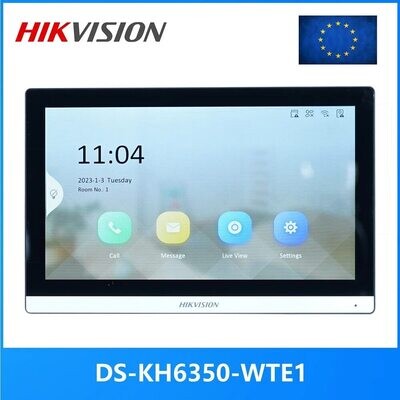 HIKVISION Multi-Language 7-Inch PoE Indoor Monitor DS-KH6350-WTE1 replace DS-KH6320-WTE1, app Hik-connect,WiFi,Video intercom