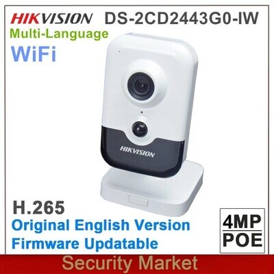 Original Hikvision English Version 4MP IR Cube Network Camera DS-2CD2443G0-IW CCTV Wireless POE IP Wifi IPC