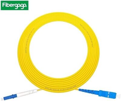 Fibergaga-5m(16ft) OS2 SC/UPC to LC/UPC Fiber Patch Cable Single Mode Fiber, Simplex, Length Option: 0.5M(1.6ft)-100m(328ft) 9/125µm 2.0mm Cable Diameter Fiber Optic Cable, OS1/OS2 Compatible