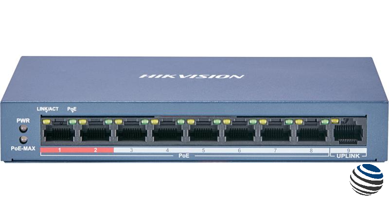 Switch PoE DS-3E0109P-E/M 8 PORTS Hikvision
