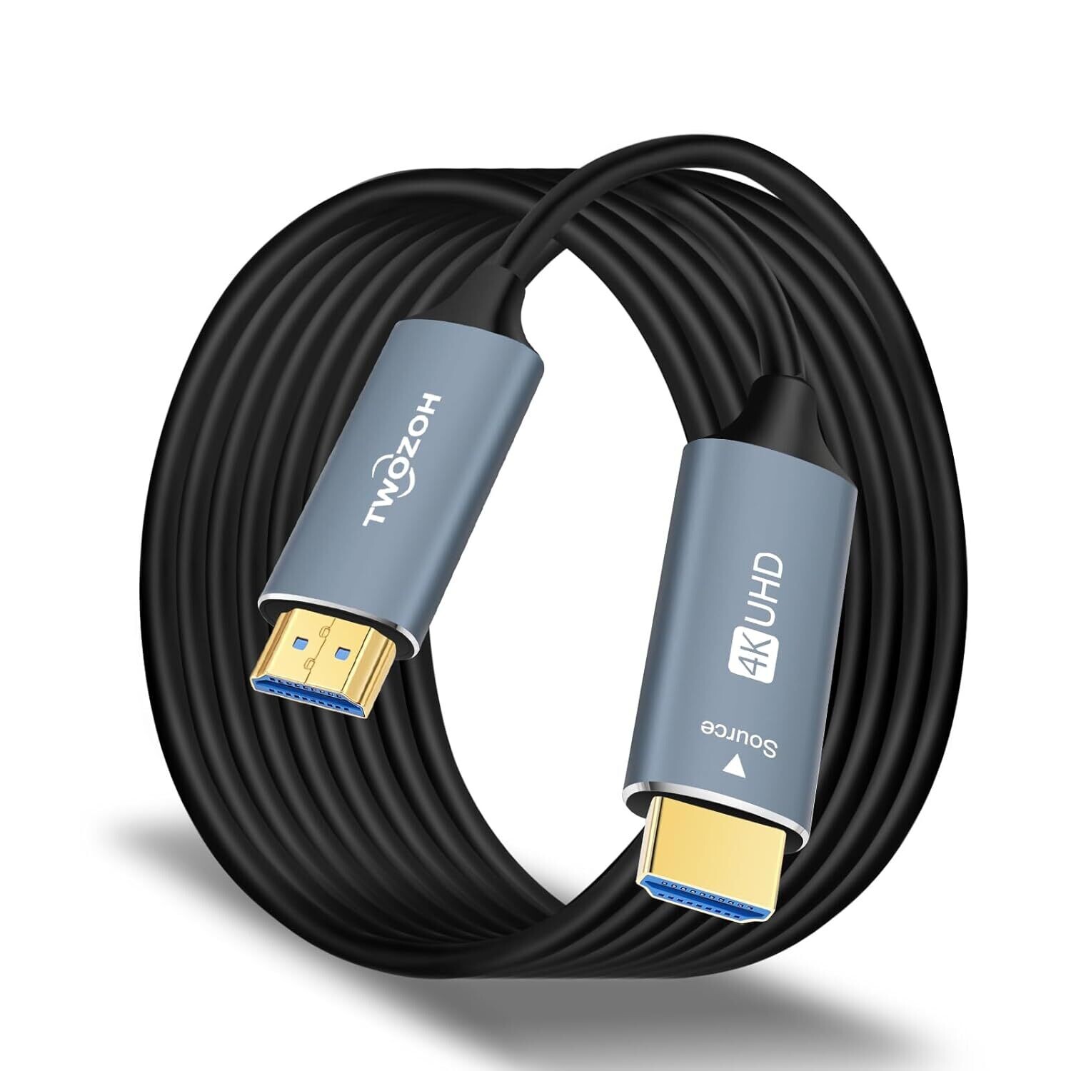Twozoh Câble Fibre Optique HDMI 30M, Câble HDMI Fibre Optical 4K Supporte 3D/4K@60Hz /18Gbps