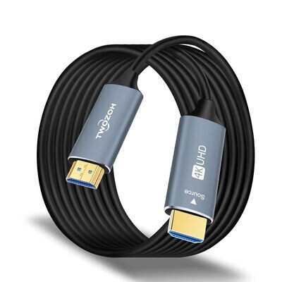 Twozoh Câble Fibre Optique HDMI 30M, Câble HDMI Fibre Optical 4K Supporte 3D/4K@60Hz /18Gbps