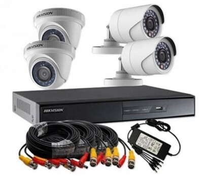 Hikvision DVR 8 canaux avec 8 caméras CCTV Bullet, kit autonome sans disque dur