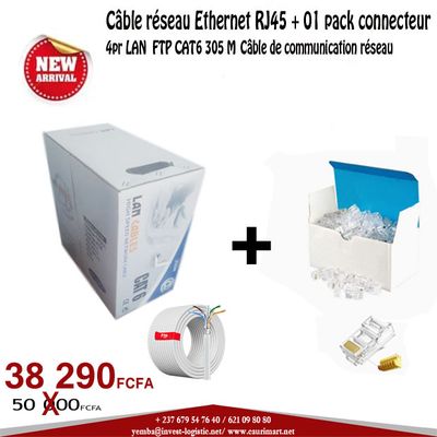 RJ45 Ethernet network cable + 01 connector pack 
4pr LAN FTP CAT6 305M Network Communication Cable