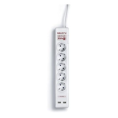 SPS Safe 5 extension cable - Saliru - Surge protector socket - 5 sockets + 2 USB