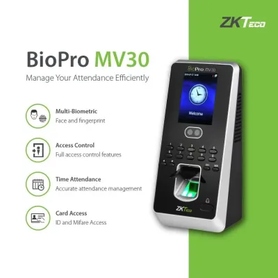 MultiBio 800-H time attendance and access control terminal forface and fingerprint verification.