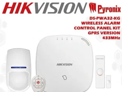 Hikvision DS-PWA32-KG Kit de panneau de commande sans fil, alarme antivol pour banque, bijouterie, restaurants et sécurité de la maison (blanc)