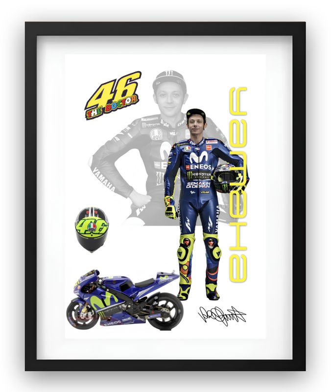 YAHAMA YZR-M1 &amp; CASQUE #46  V.ROSSI 2015 1:18