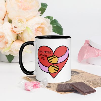 Love Brews Within Me Mug with Color Inside