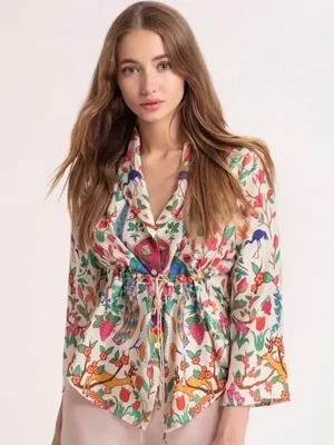 Casual Regular Sleeves Printed Women White Top