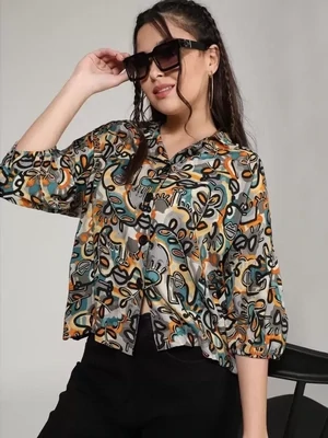 Women Boxy Fit Printed Casual Shirt