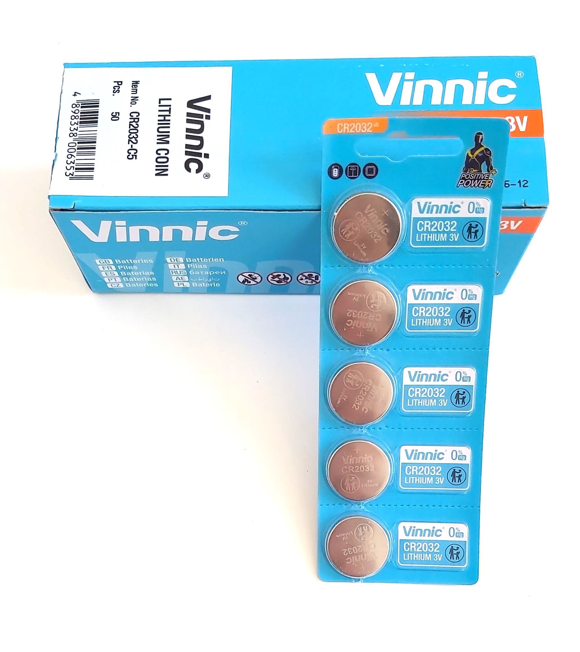 Pilas CR2032 Vinnic caja 50 unidades